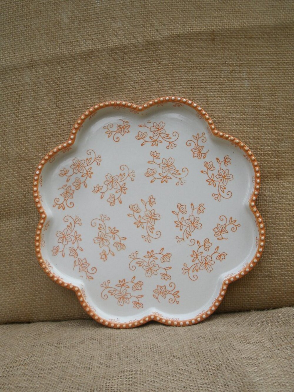 Vintage Temptations by Tara Floral Lace Stoneware Tart Dish